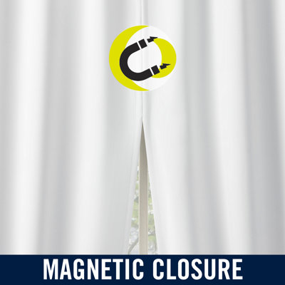 Aria Magnetic Closure Theater Grade 100% Blackout Back Tab Curtain Panel Pair