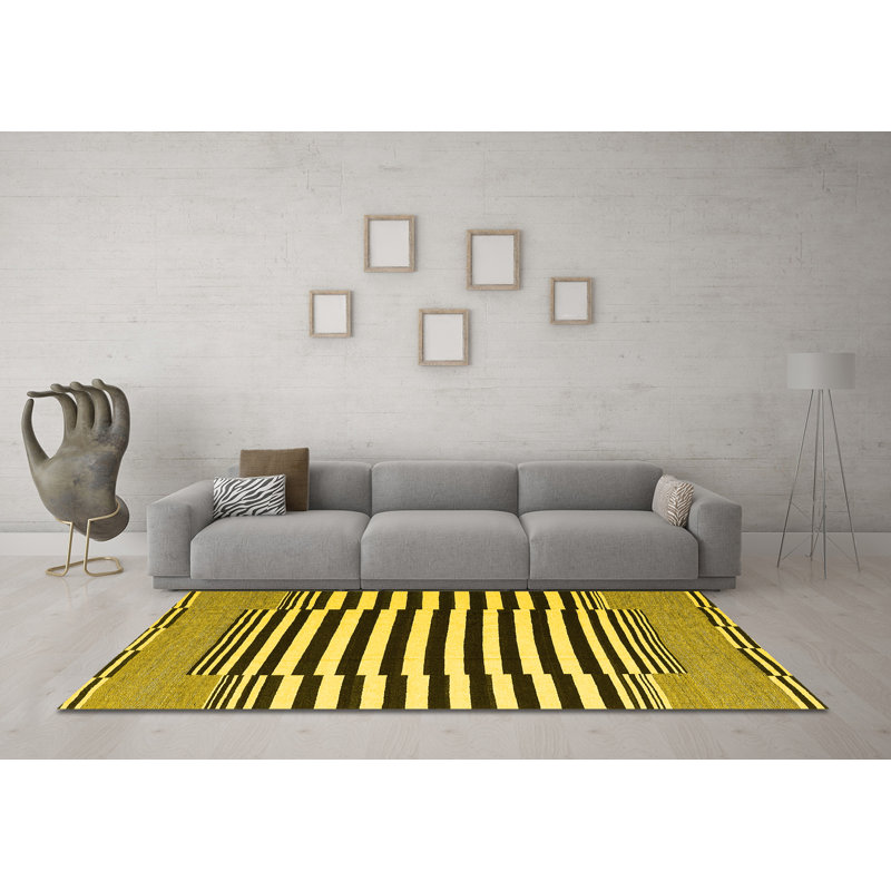 Herzen Performance Striped Indoor Rug, Square 5'