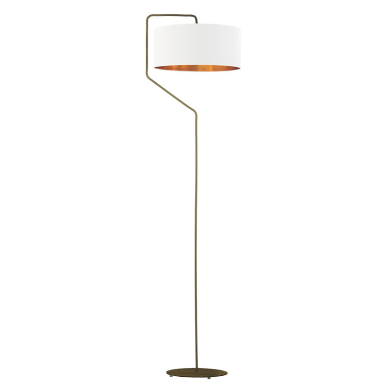 Romel 156cm Arched Floor Lamp, White, Gold