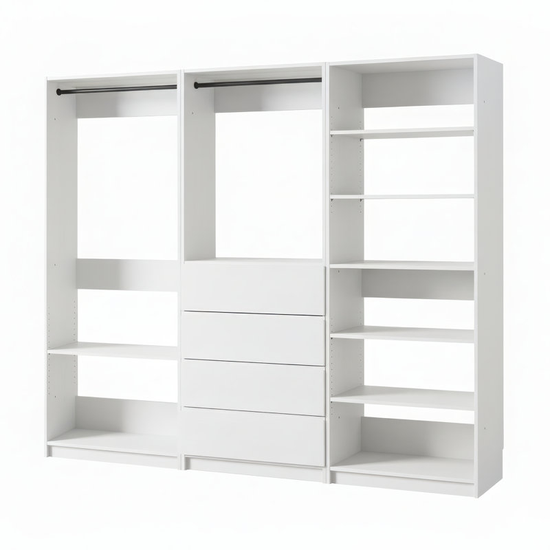 Prosper Freestanding Walk In Wood Closet System, White