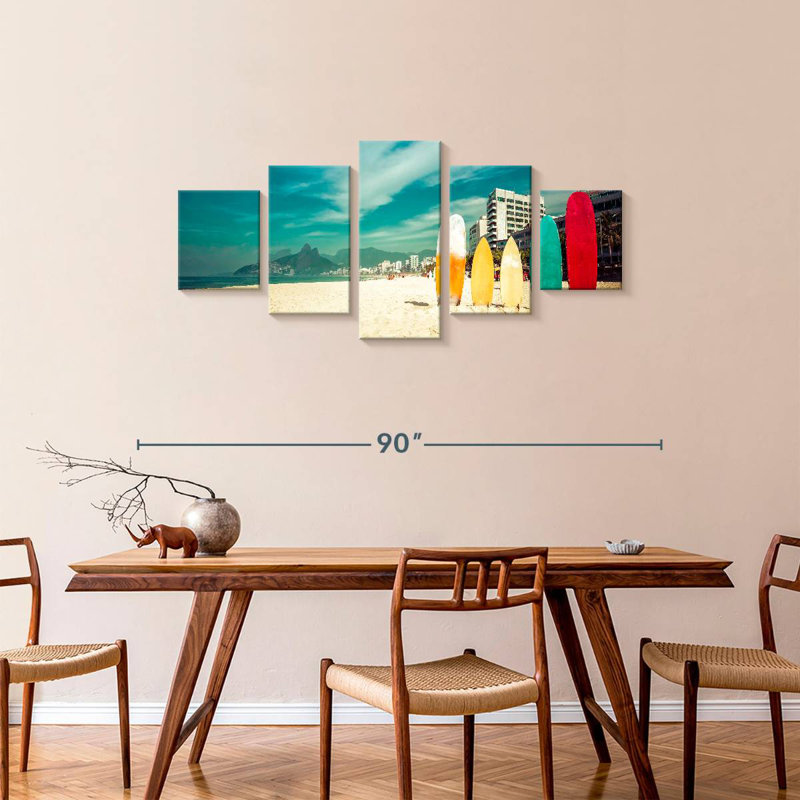 Surfboards, 34" H x 74" W