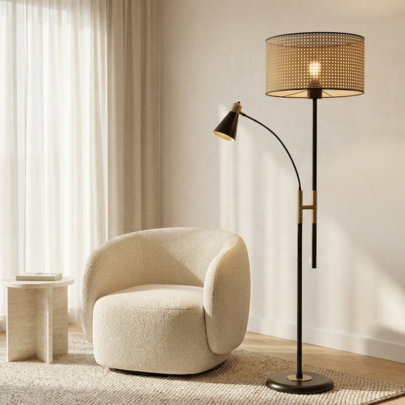 Lampe sur pied en osier Zephyr