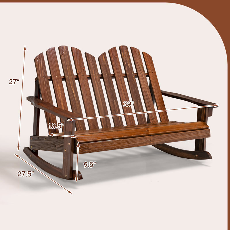 Chaise Adirondack d'extérieur en bois Tabris, Café