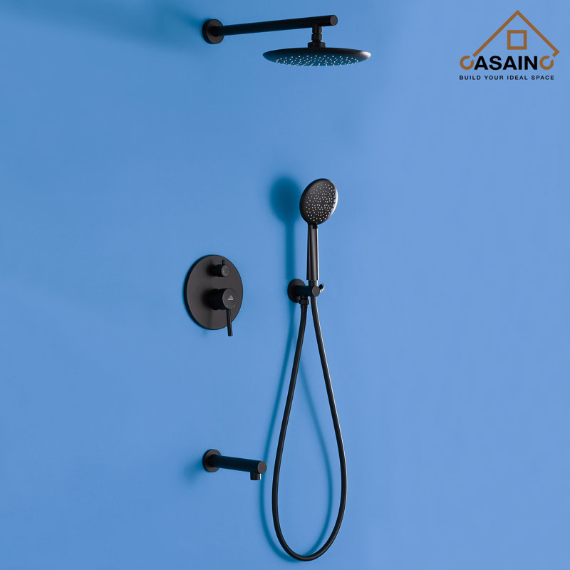 Matte Black Multi-Function Wall Mounted Shower System