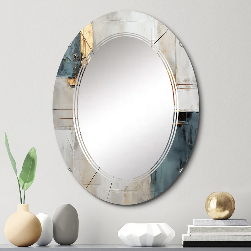 Waynette - Miroir mural moderne ovale, 30 po x 20 po