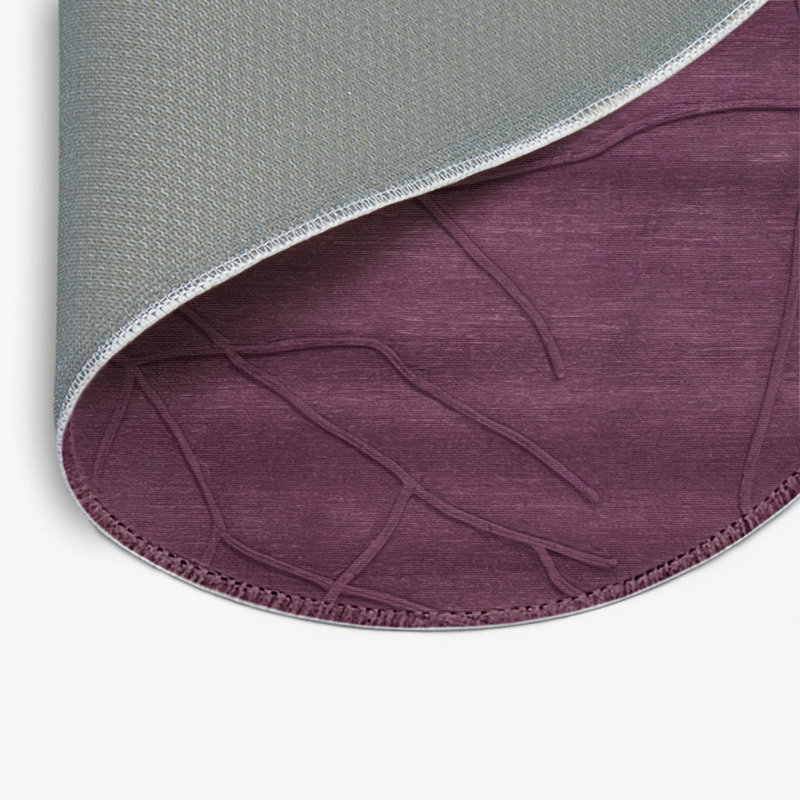 Tapis brun abstrait intérieur et extérieur, Rond 5 pi