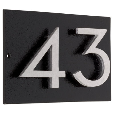 Plaque d’adresse murale sur 1 ligne flottante