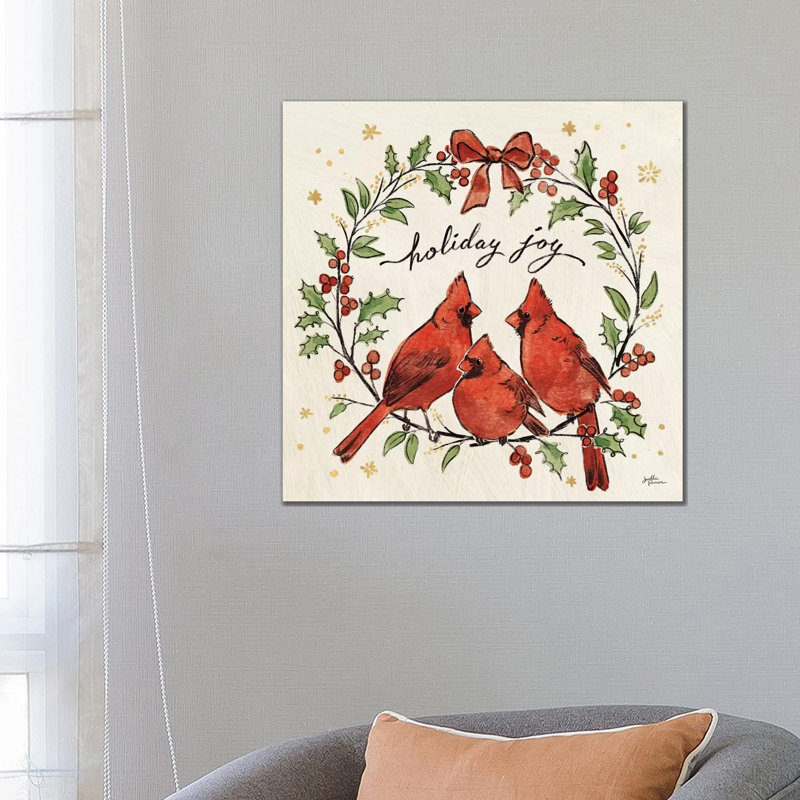 Christmas Lovebirds XI by Janelle Penner - Wrapped Canvas Print, 66.04 cm H x 66.04 cm W x 1.91 cm D