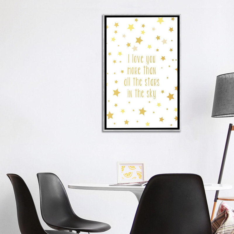 Love You More Art, Toile avec cadre argenté, H 48 po x l 32 po x P 1,5 po