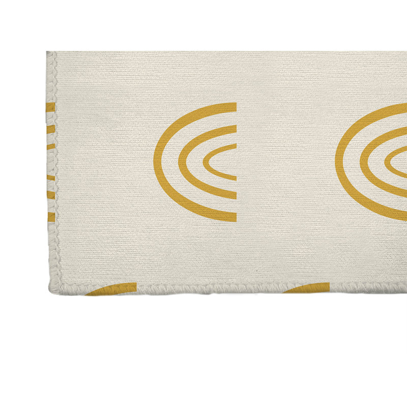 Tapis de jeu pour enfants Plain Bows, Or / Taupe, Rectangle 4pi x 6 pi