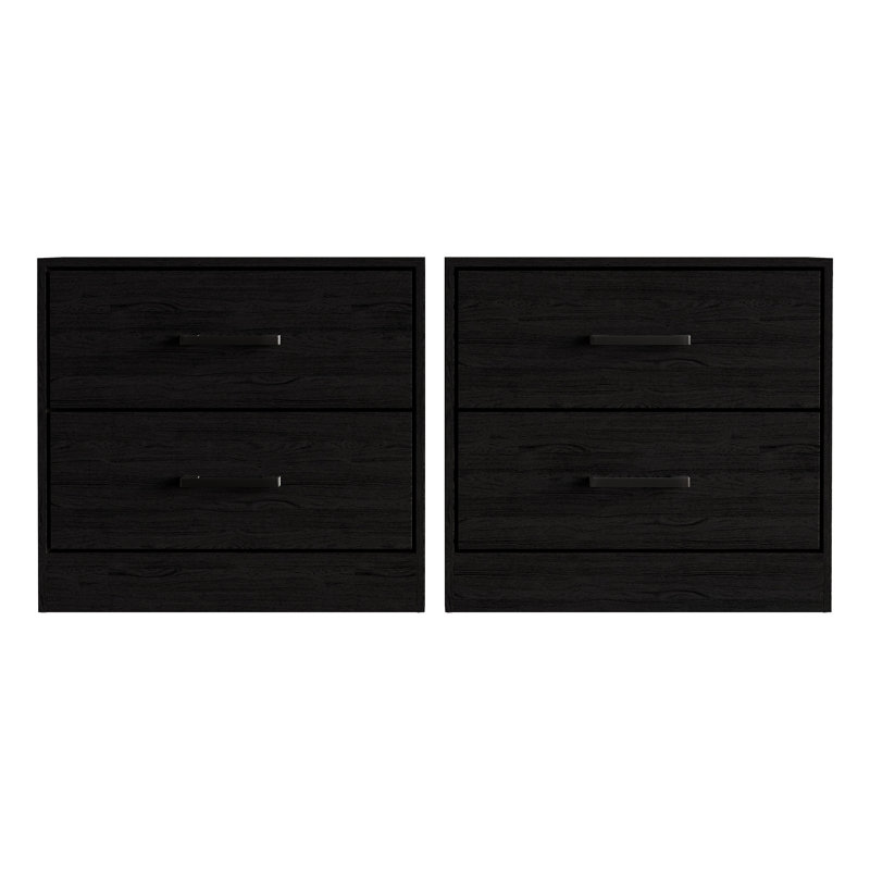 TWO NIGHTSTANDS IN BLACK, Black