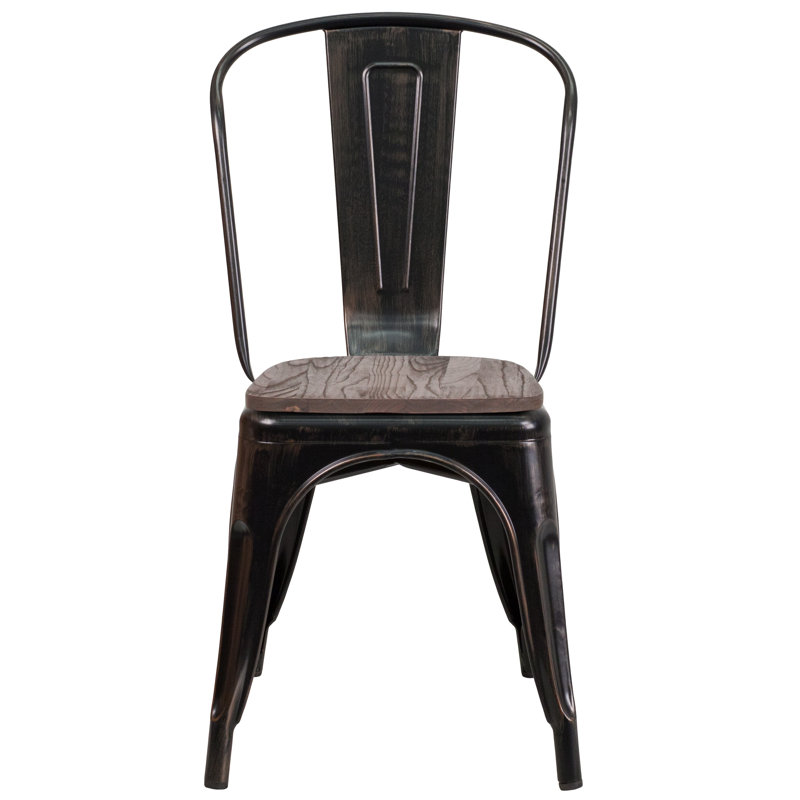 Chaise empilable Ketchum, Noir / Doré antique