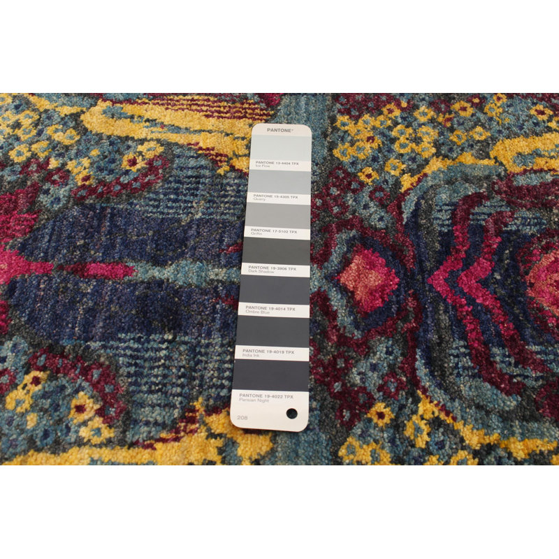 Tapis unique en laine noué à la main 3 pi 1 po x 5 pi 4 po gris nouvel âge Lahore