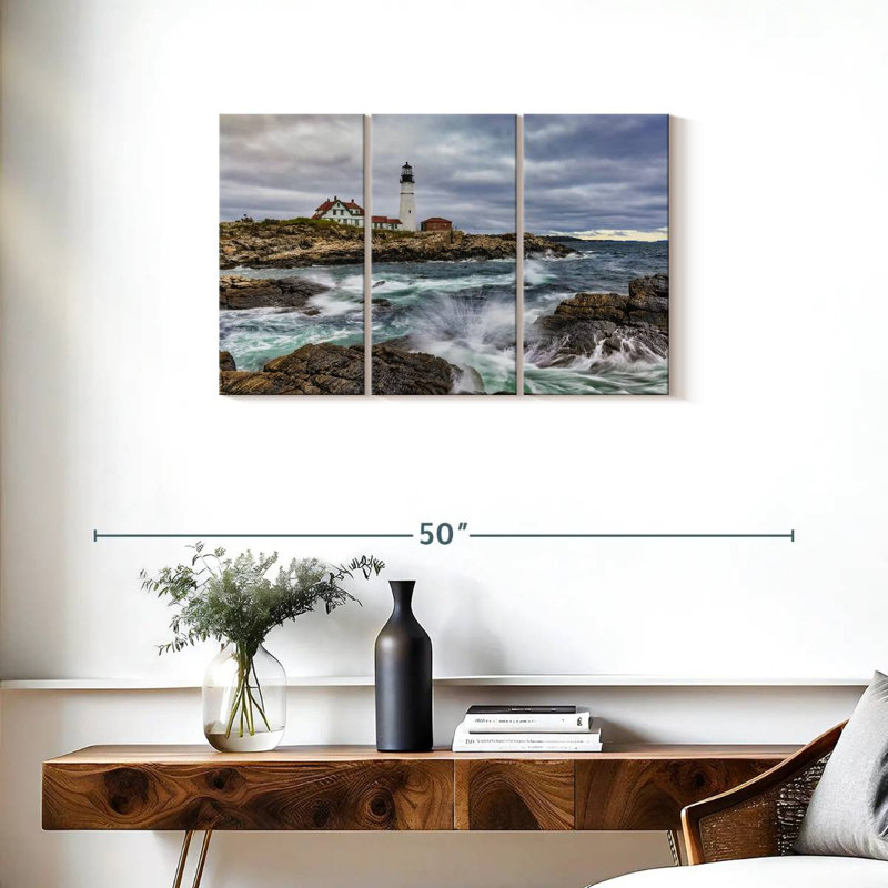 Aletra, Portland, Maine, phare, au lever du soleil II, H 20 po x l 33 po