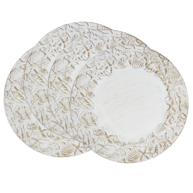 Ensemble de 4 assiettes décoratives 13 "Natural Seashells