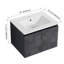Meuble-lavabo mural 24 po avec lavabo en céramique et porte d'armoire à fermeture en douceur, ensemble KD
