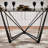Salvado 69" Black Metal Gray Glass 6-Person Dining Table