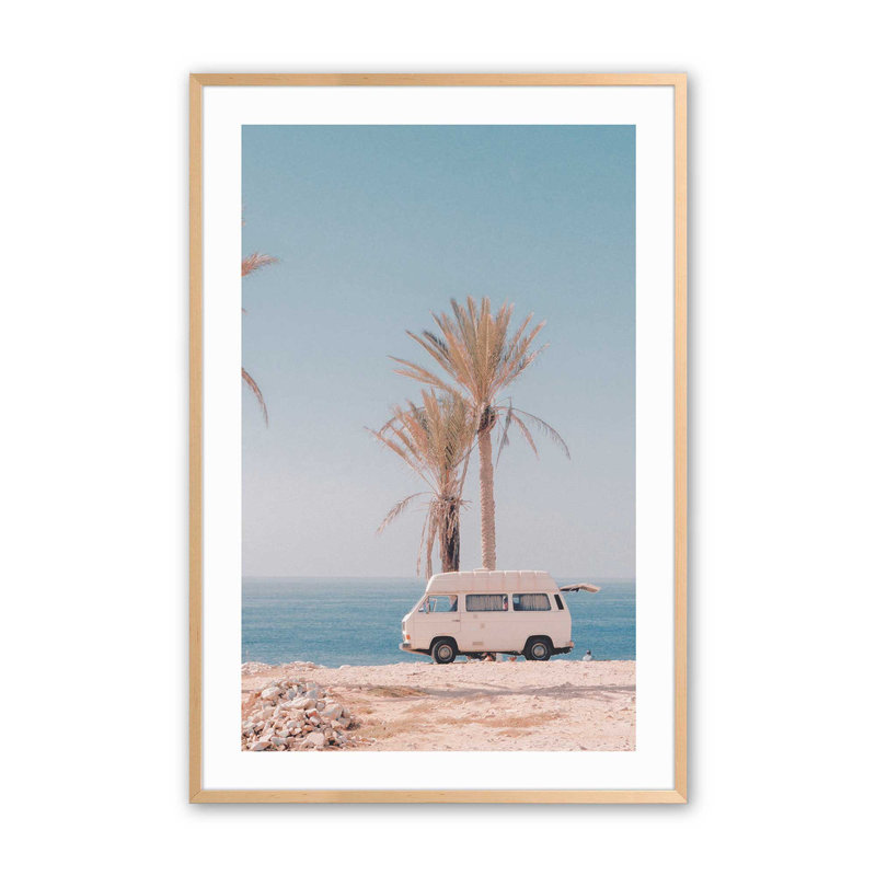 Timeless Tropical Escape, impression sur rouleau, Érable brut encadré, H 11 po x l 9 po x P 1,25 po