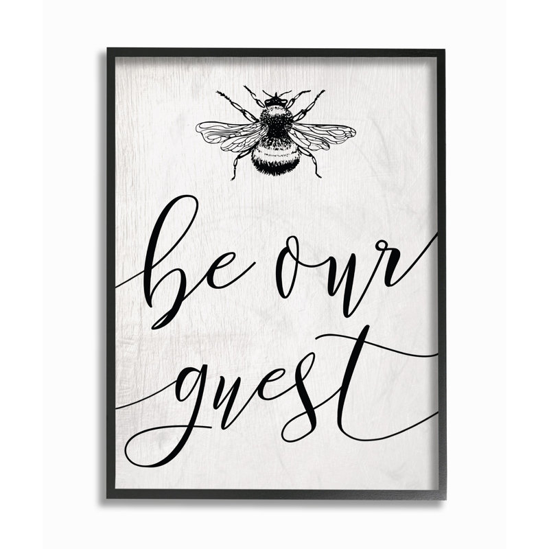 « be notre script guest, script de l’abeille », impression, Giclée encadrée noir minuit, H 14 po x l 11 po x P 1,5 po