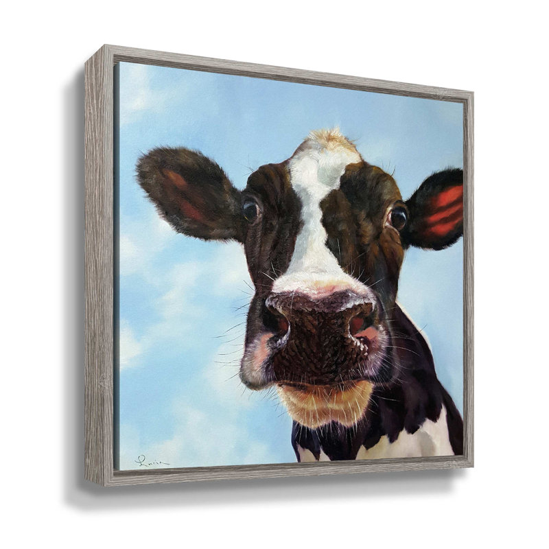 "Louise" par Lucia Heffernan, impression sur toile, H 10 po x l 10 po x P 2 po, Cadre flottant gris et blanc