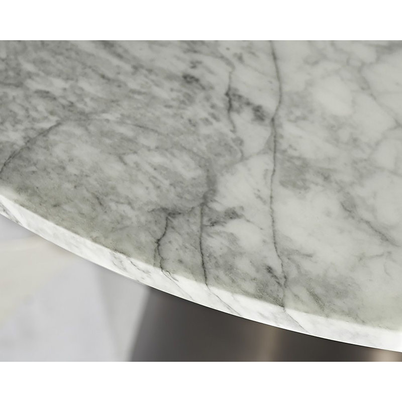 Round Marble Dining Table, Gray