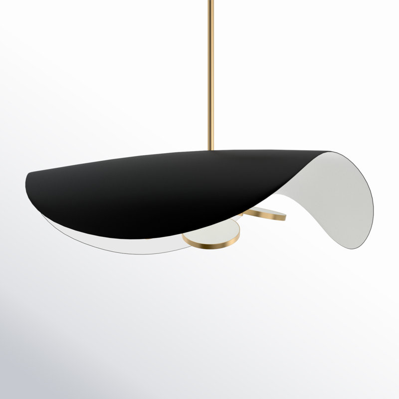 Luminaire suspendu 3 lumières Hinton, Noir / doré