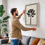 Lotus in Black Botanical - Wrapped Canvas-367083966-367083954