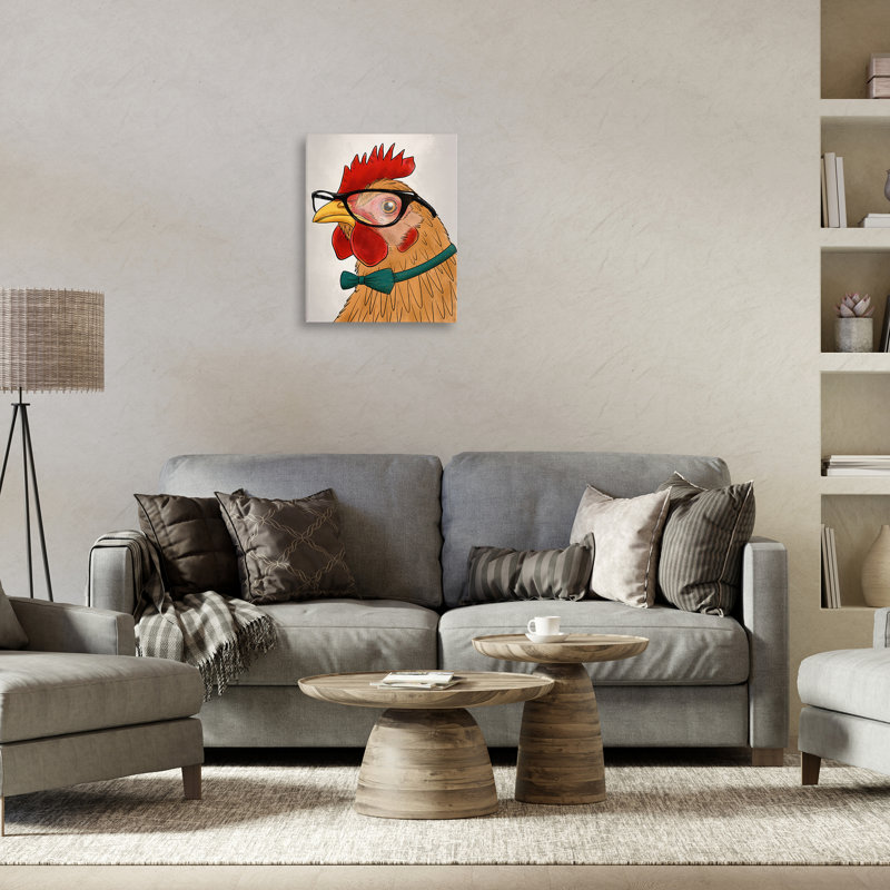 «Funny Hipster Rooster», conception par Marcus Prime, H 20 po x l 16 po