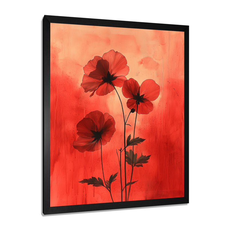 Tayler - salon d'art mural floral, Noir, noir, noir, noir, H 20 po x l 12 po, Reproduction encadrée d'une seule photo