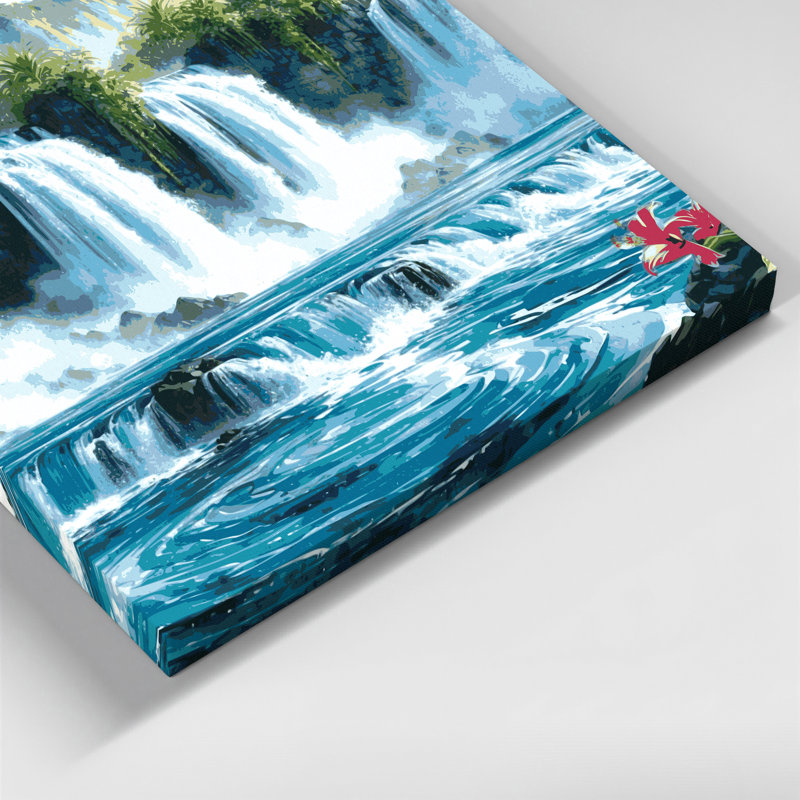 Toile hawaïenne, art mural sur toile verte, H 16 po x l 16 po