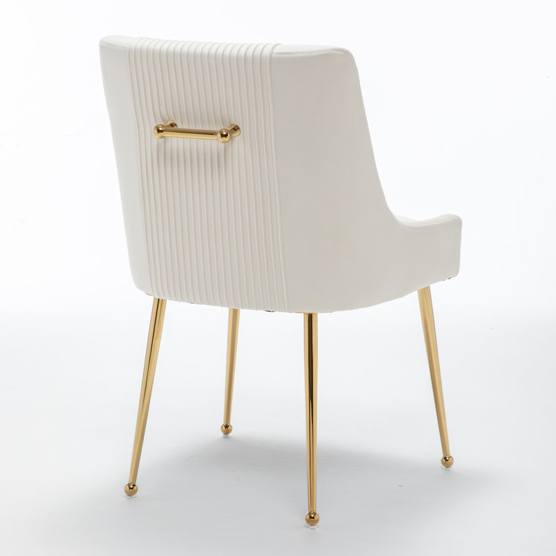 Elian Velvet Side Chair Dining Chair, Beige