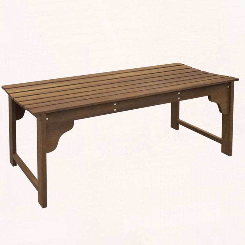 Outsunny Wooden Garden Bench, Heavy-Duty 3-Seater with Curved Seat for Porch, Patio, or Poolside, Natural