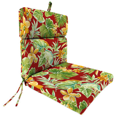 22" x 44" Outdoor Chair Cushion with Ties and Loop