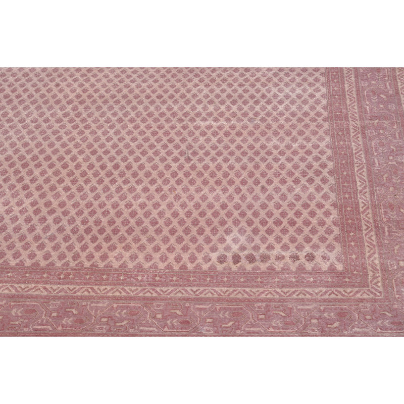 Tapis rose noué à la main de haute qualité