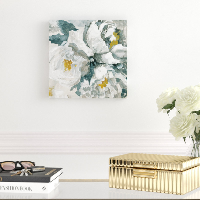 « white pivoine ii », reproduction sur toile tendue, H 48 po x l 48 po x P 1,5 po