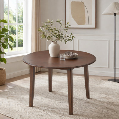 Extendable Round Folding Wood Dining Table