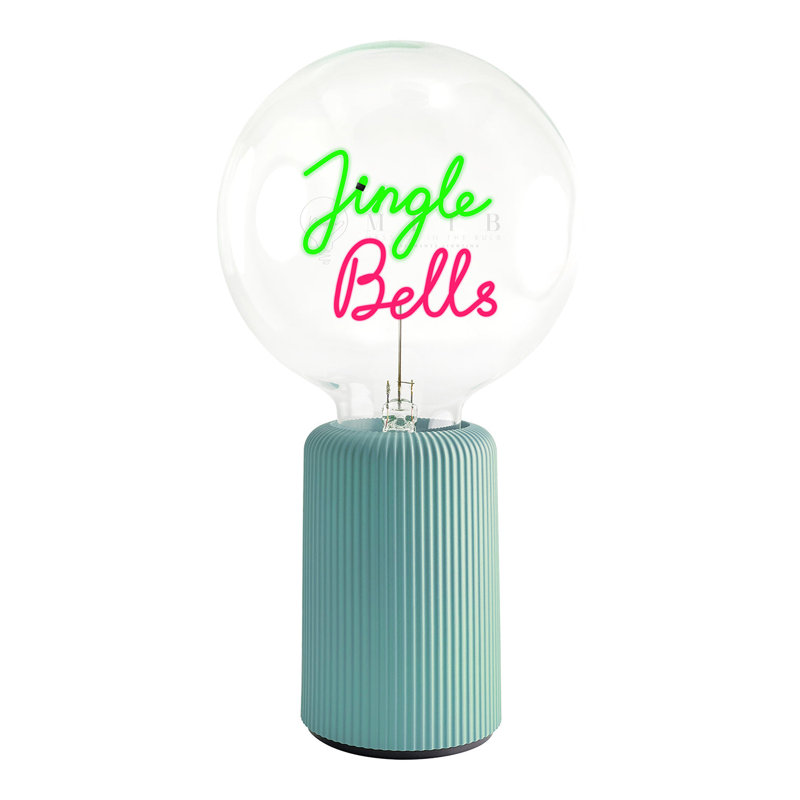 Ampoule JINGLE BELLS verte / rouge avec lampe de table PORTABLE Pop Nomad, H 19 po x l 6,8 po x P 13 po, Bleu