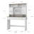 43" Farmhouse Dressing Table With Lighted Mirror, Makeup Vanity Desk With Drawer And Hair Dryer Holder, White Bedroom Furniture | Gift Idea