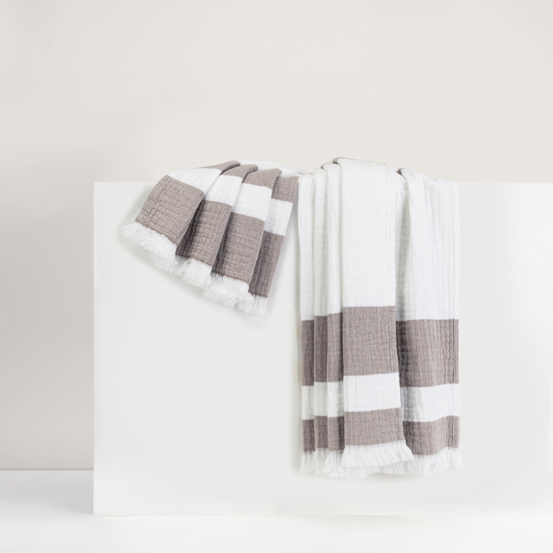 San Marino Cotton Throw, Taupe