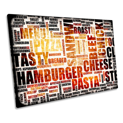 Kitchen Food Typography - Wrapped Canvas Print
