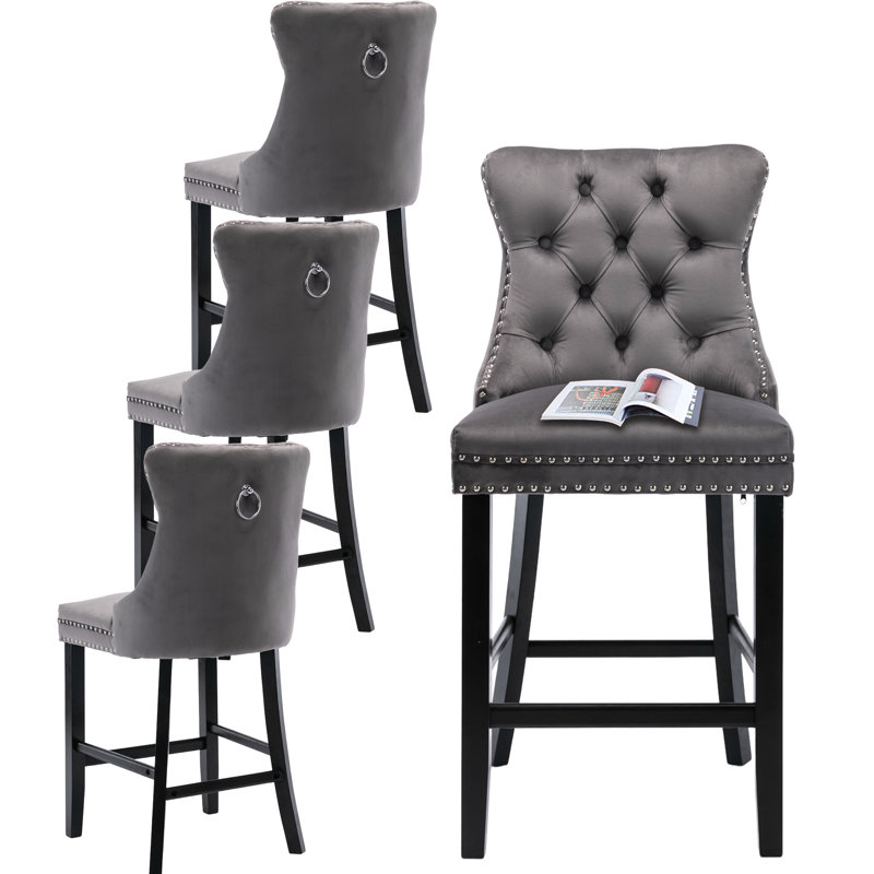 71.1cm Bar Stool, Grey/Black