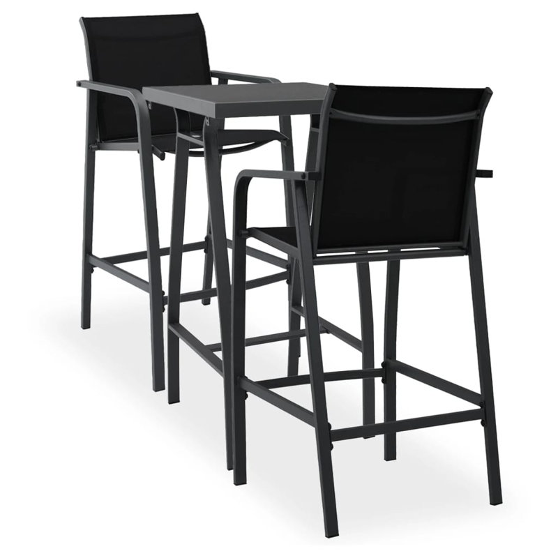 Nandina 2 - Person Square Patio Dining Set, Black