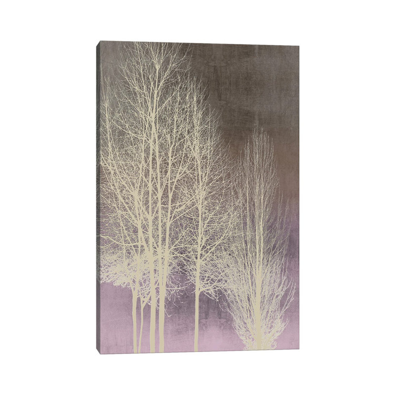 Trees On Pink Panel I by Kate Bennett - Wrapped Canvas Print, 20.32 cm H x 30.48 cm W