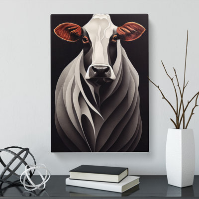 Modern Cow Design - Wrapped Canvas