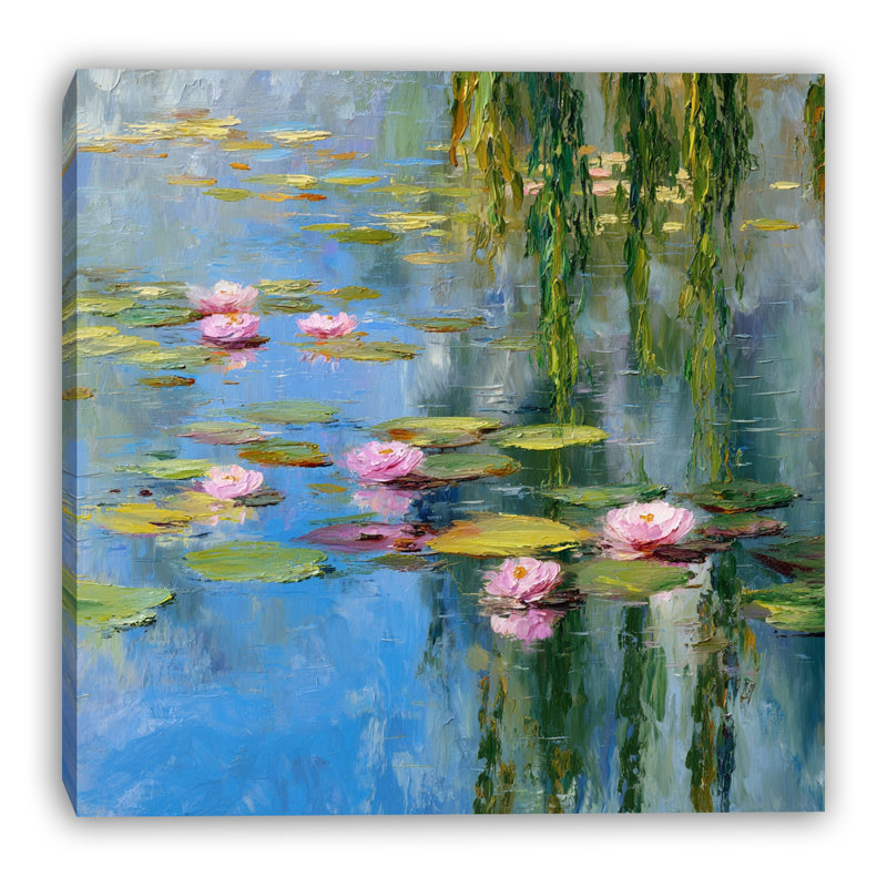 «Morning Lily Reflections», art mural sur toile tendue, H 30 po x l 30 po x P 1,5 po