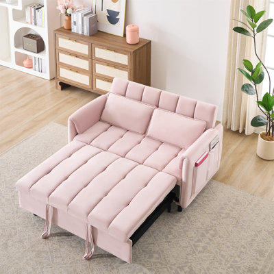 Canapé moderne en velours rose 52 po