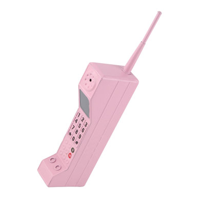 Rétro ornement de téléphone portable Matériau de fer Vif Léger Portable Décoratif Colorfast Modèle cellulaire rétro rose