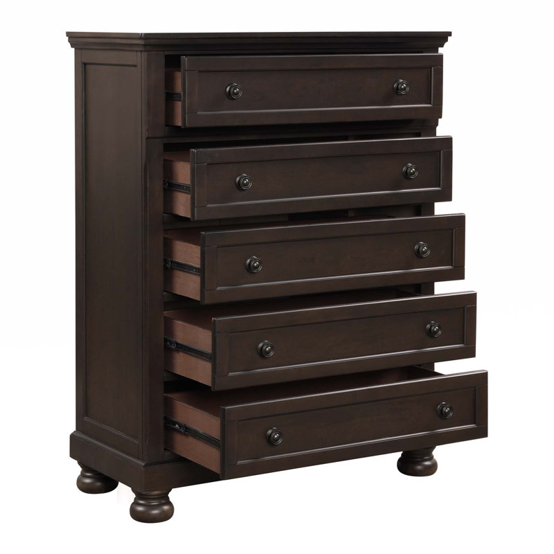 Keisuke Solid Wood 40'' W 5 - Drawer Dresser