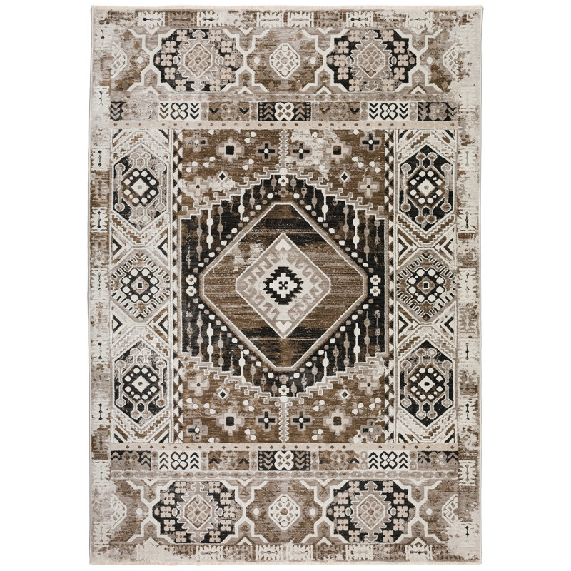 Farmbry Washable Southwestern Indoor Rug, Rectangle 7'10" x 10'