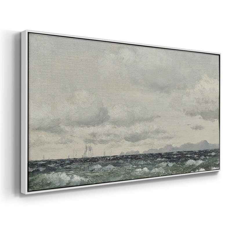 Paysage, série CMLVI, galerie encadrée, prête à être accrochée, H 21 po x l 41 po, Blanc
